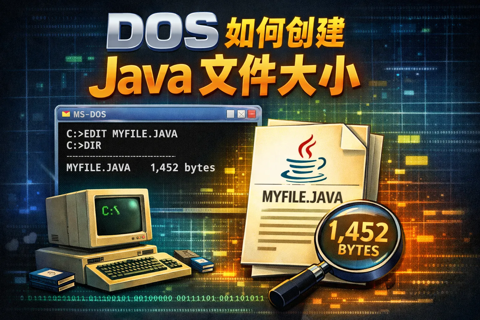 dos如何创建java文件大小