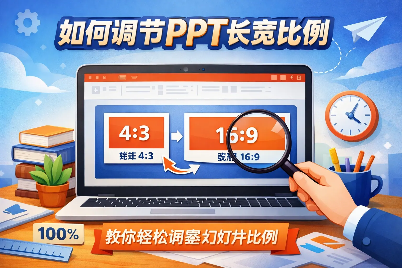 如何调节ppt长宽比例