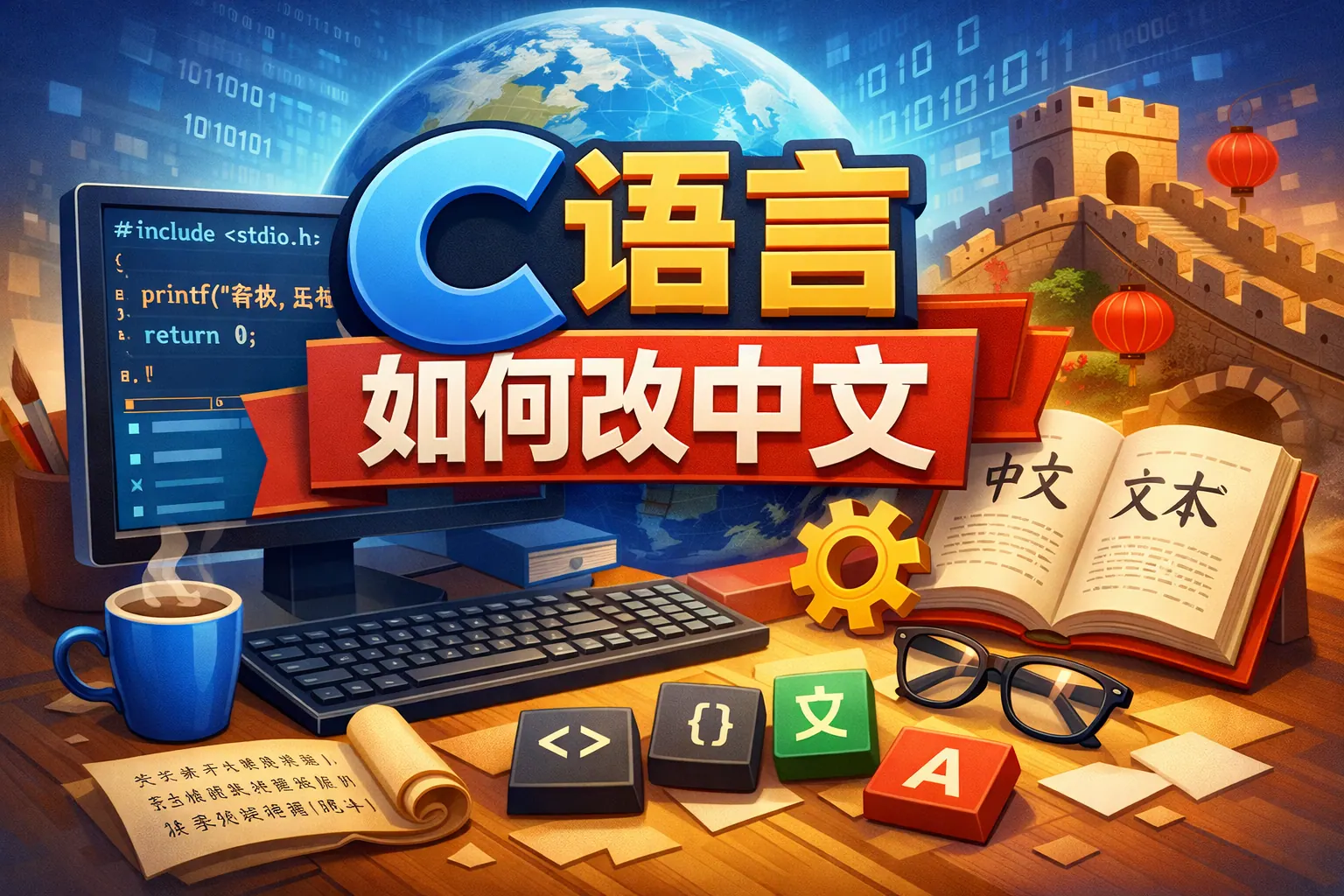 c语言如何改中文