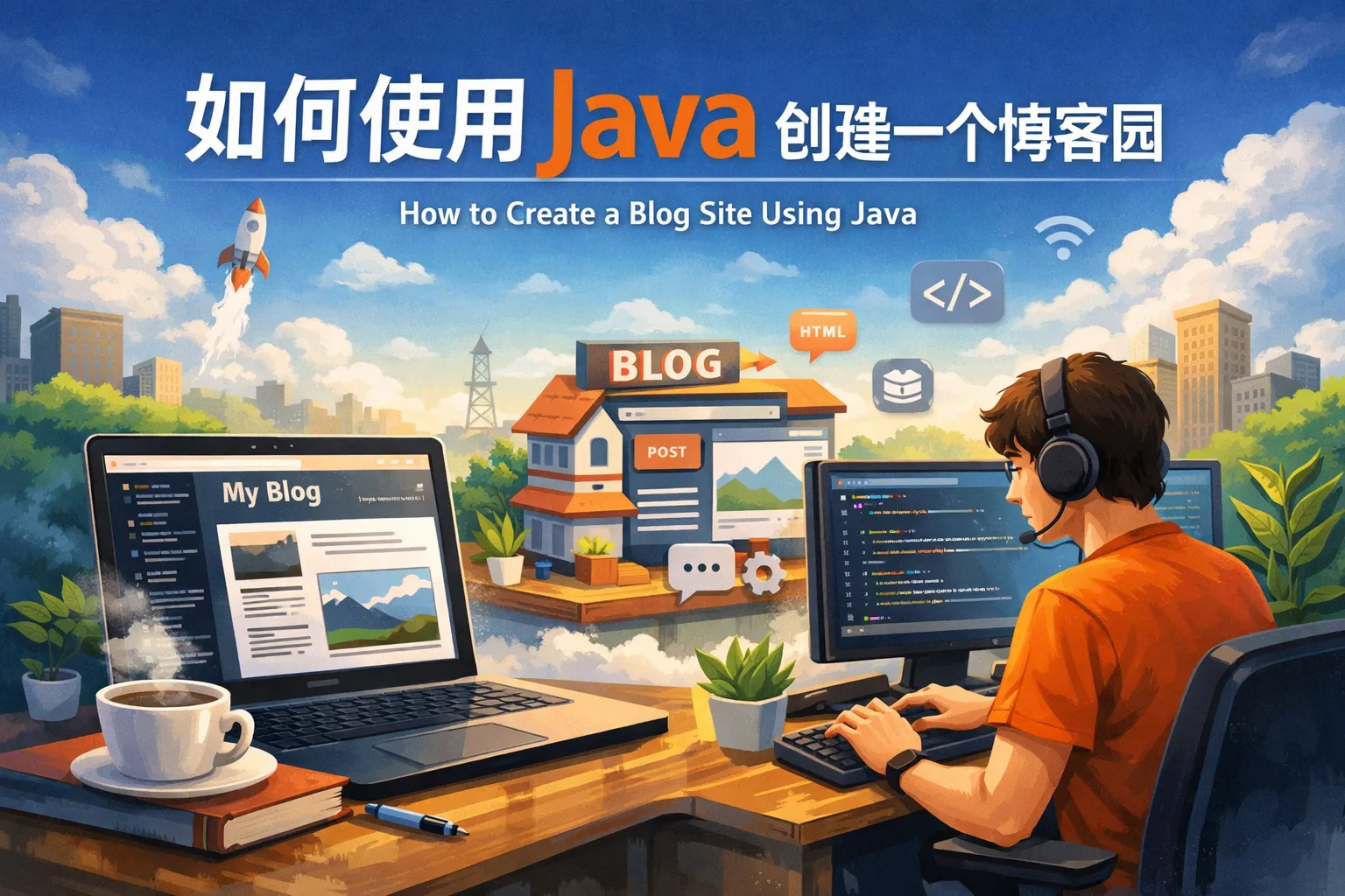 如何使用java创建一个博客园