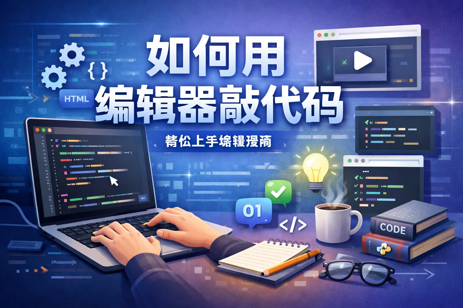 如何用编辑器敲代码