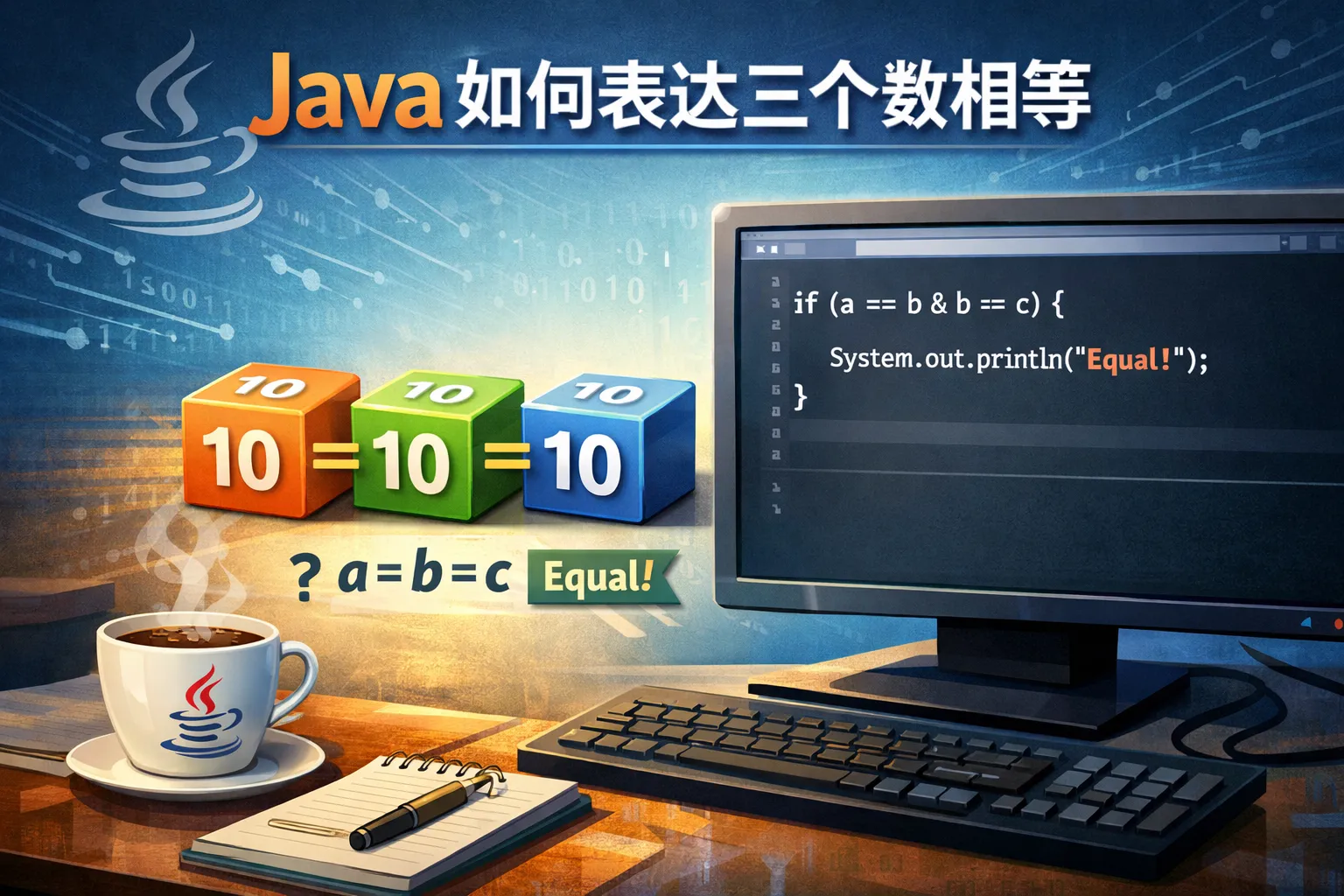 java 如何表达三个数相等