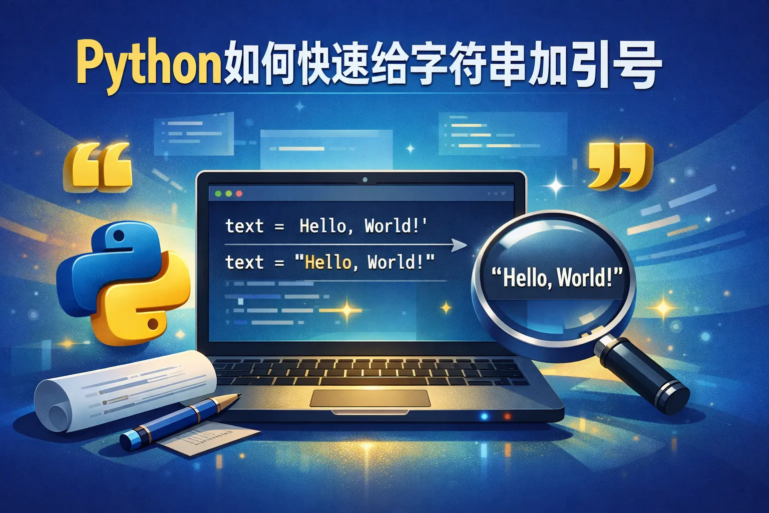 python如何快速给字符串加引号