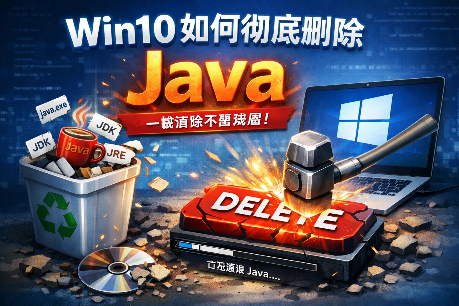 win10如何彻底删除java