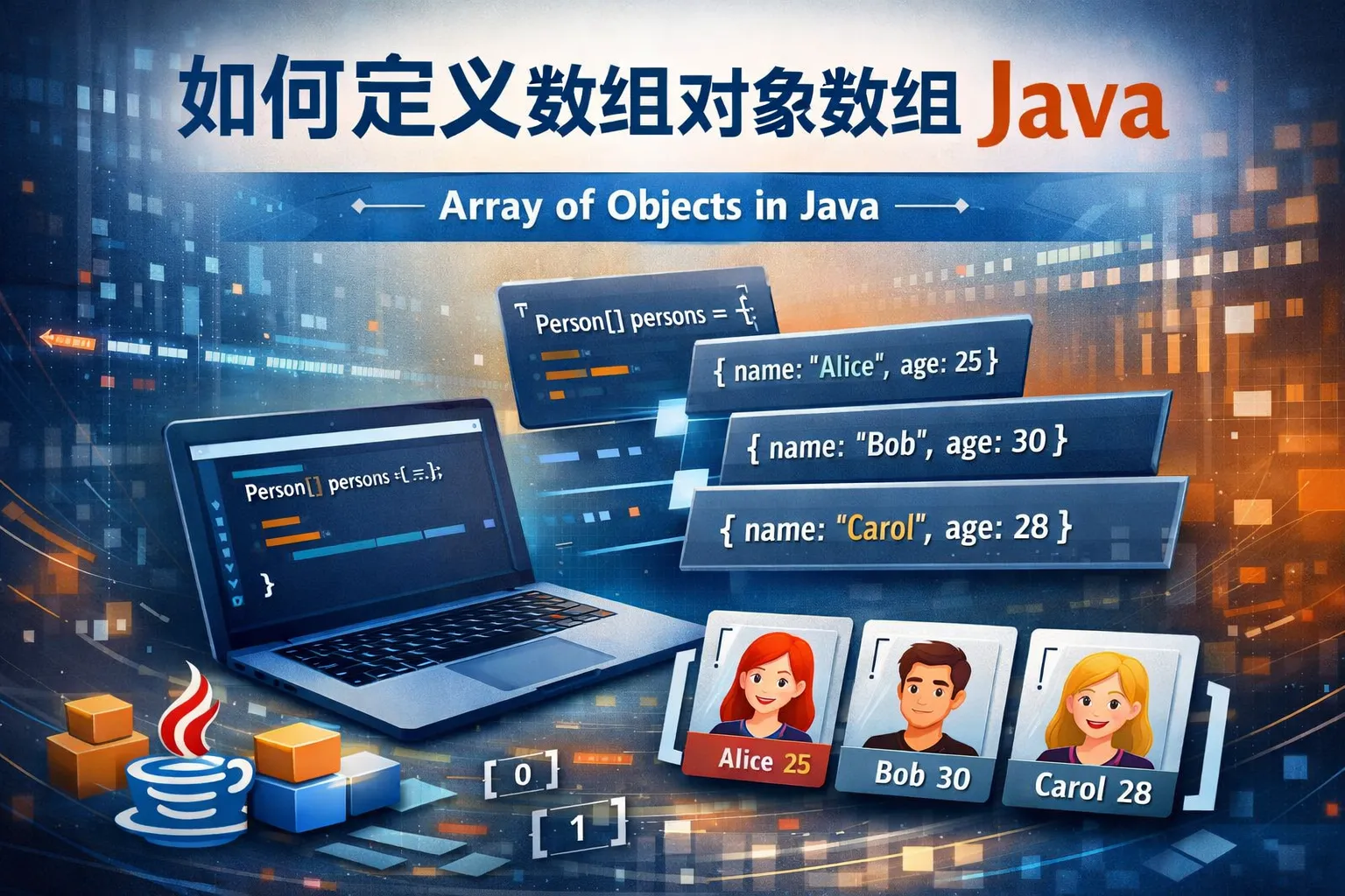 如何定义数组对象数组 java