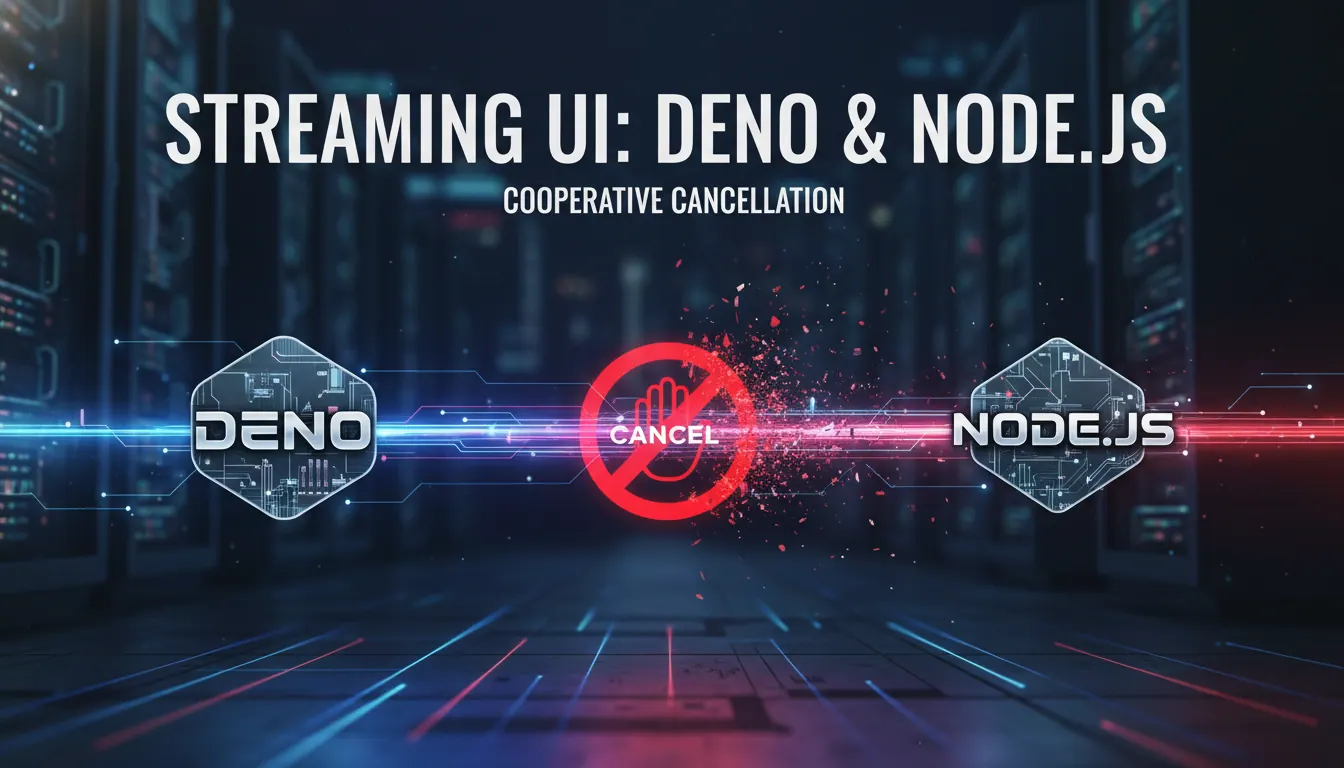 Deno 项目中 Streaming UI 怎么和Node.js配合做取消生成