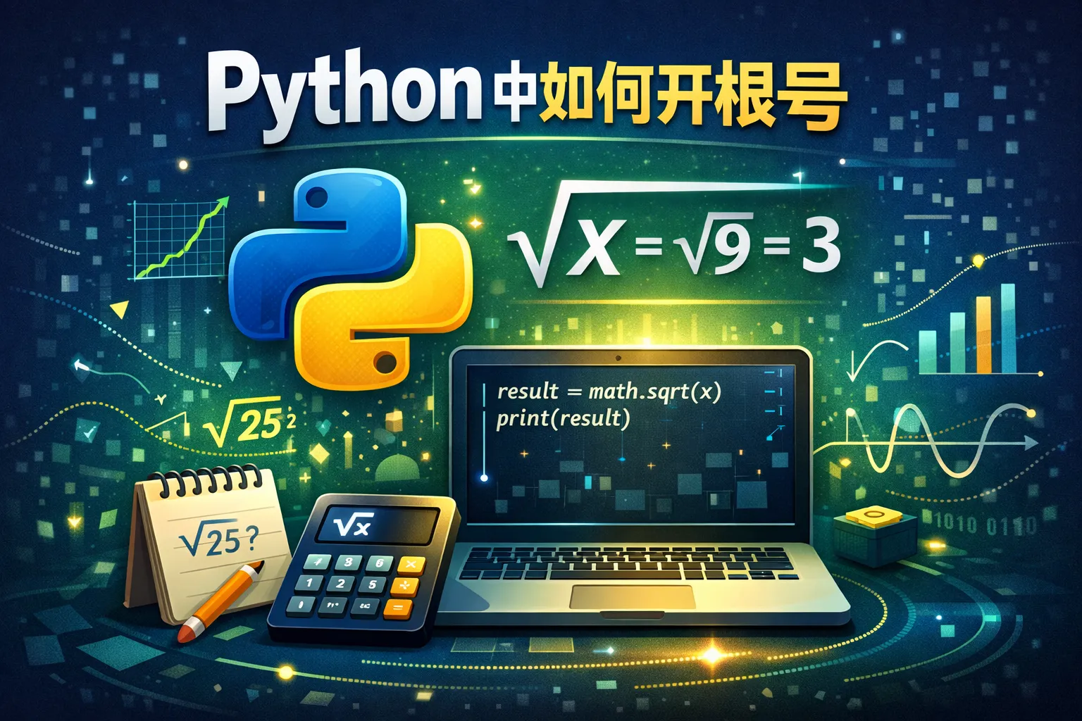 python中如何在开根号