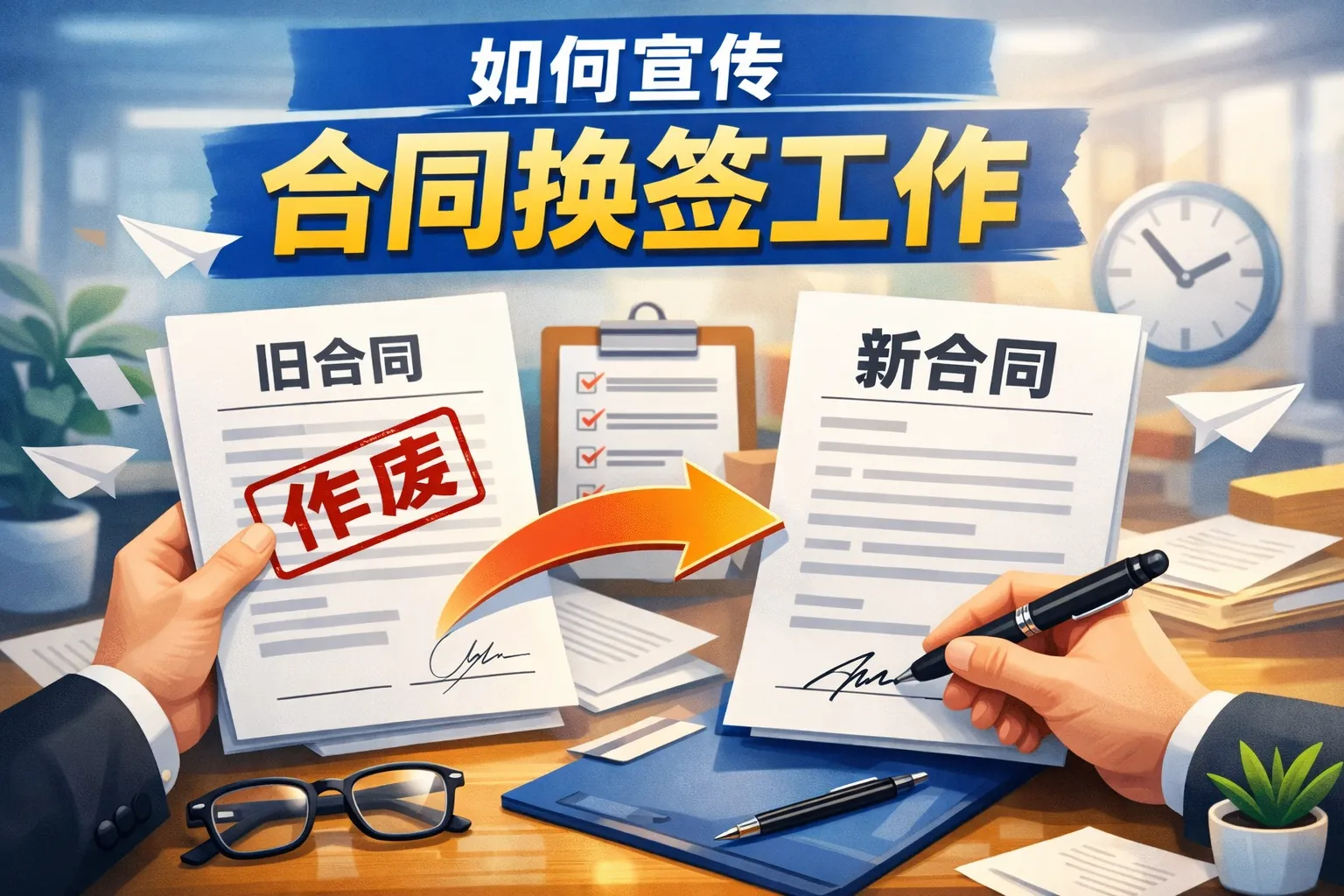 如何宣传合同换签工作