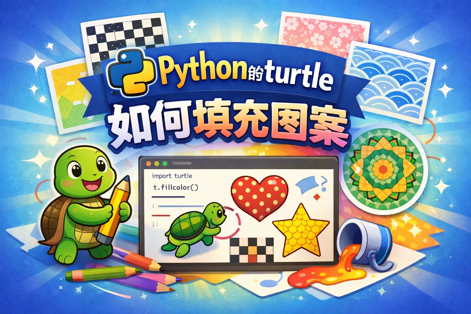 python的turtle如何填充图案
