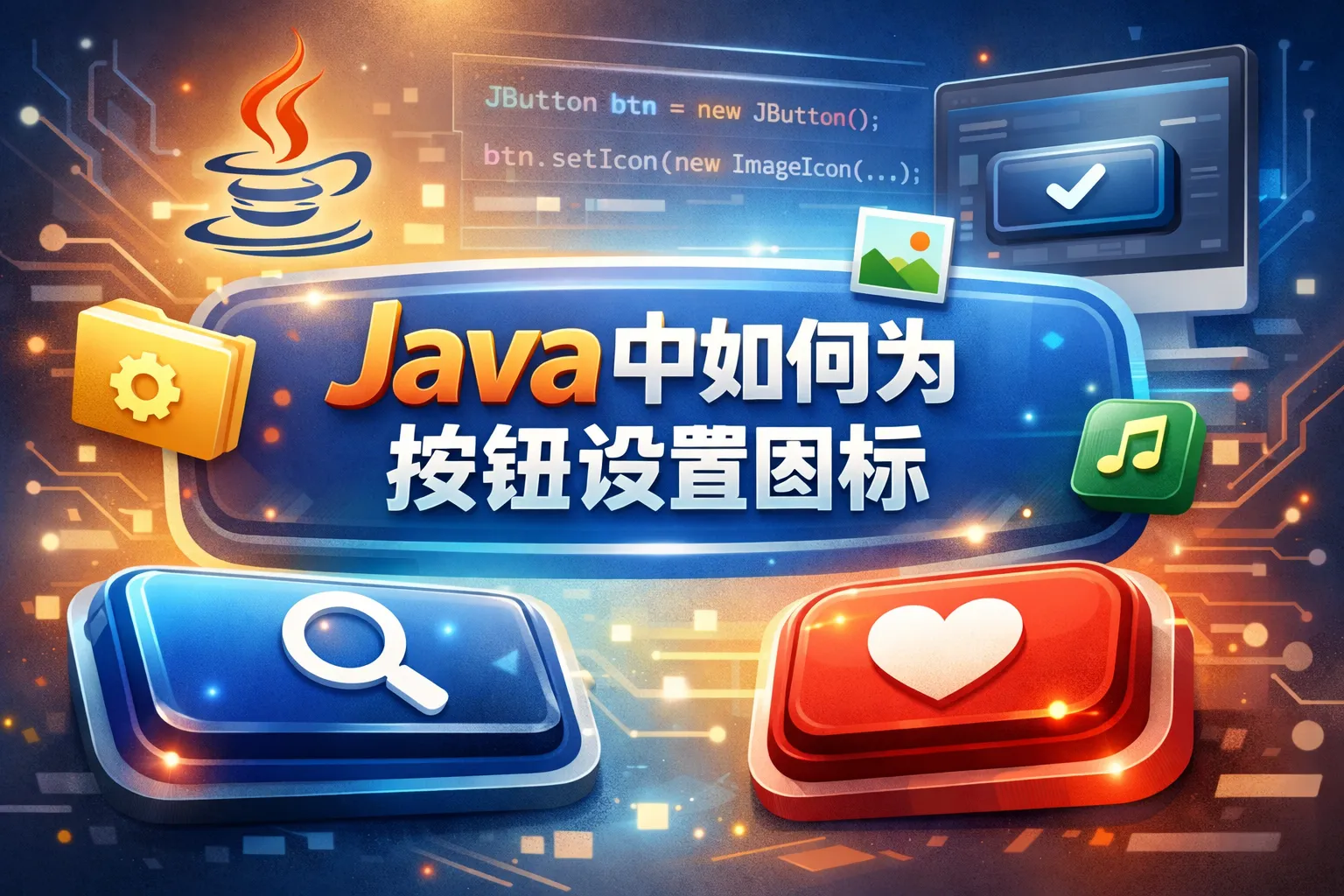 java中如何为按钮设置图标