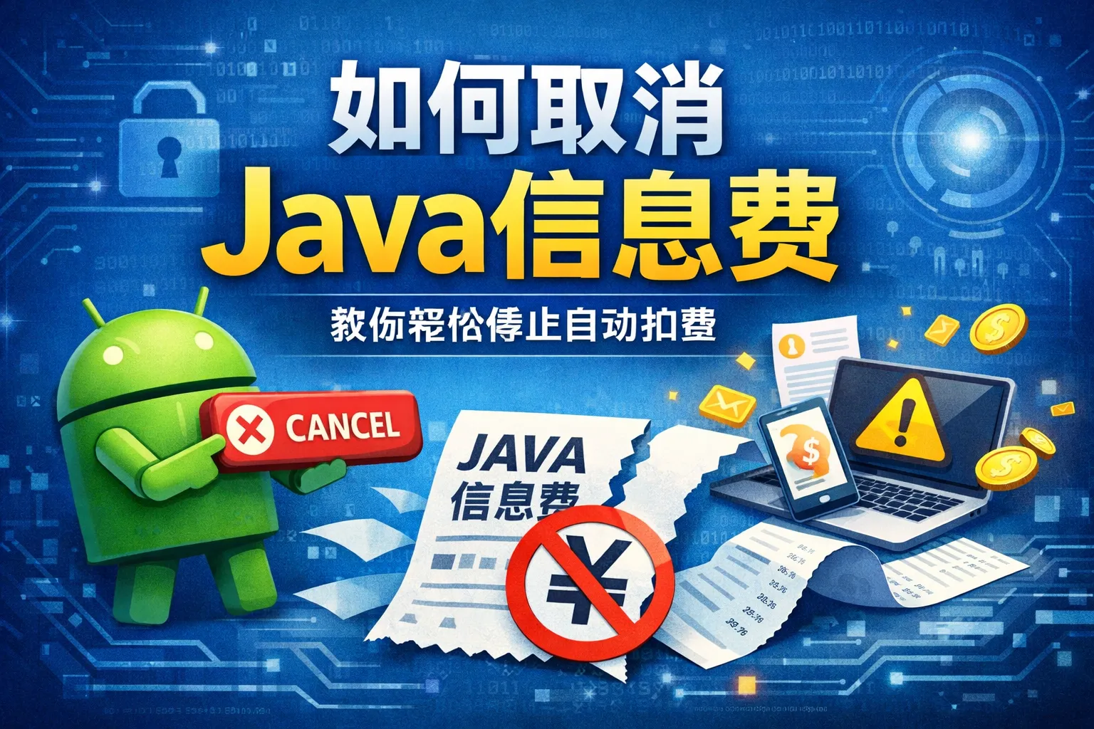 如何取消java信息费