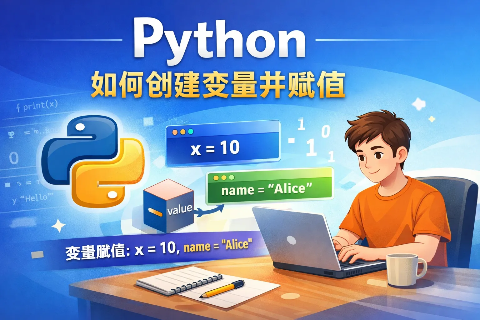 python如何创建变量并赋值