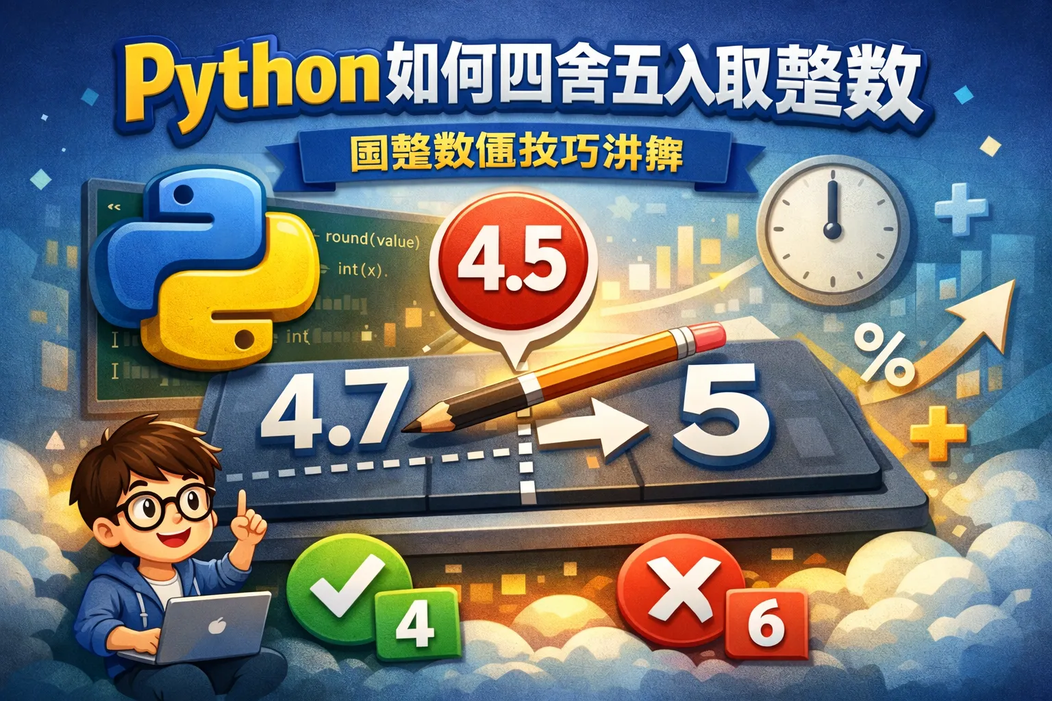 python如何四舍五入取整数