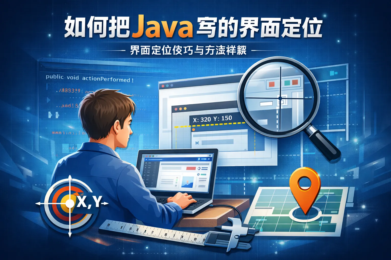 如何把java写的界面定位