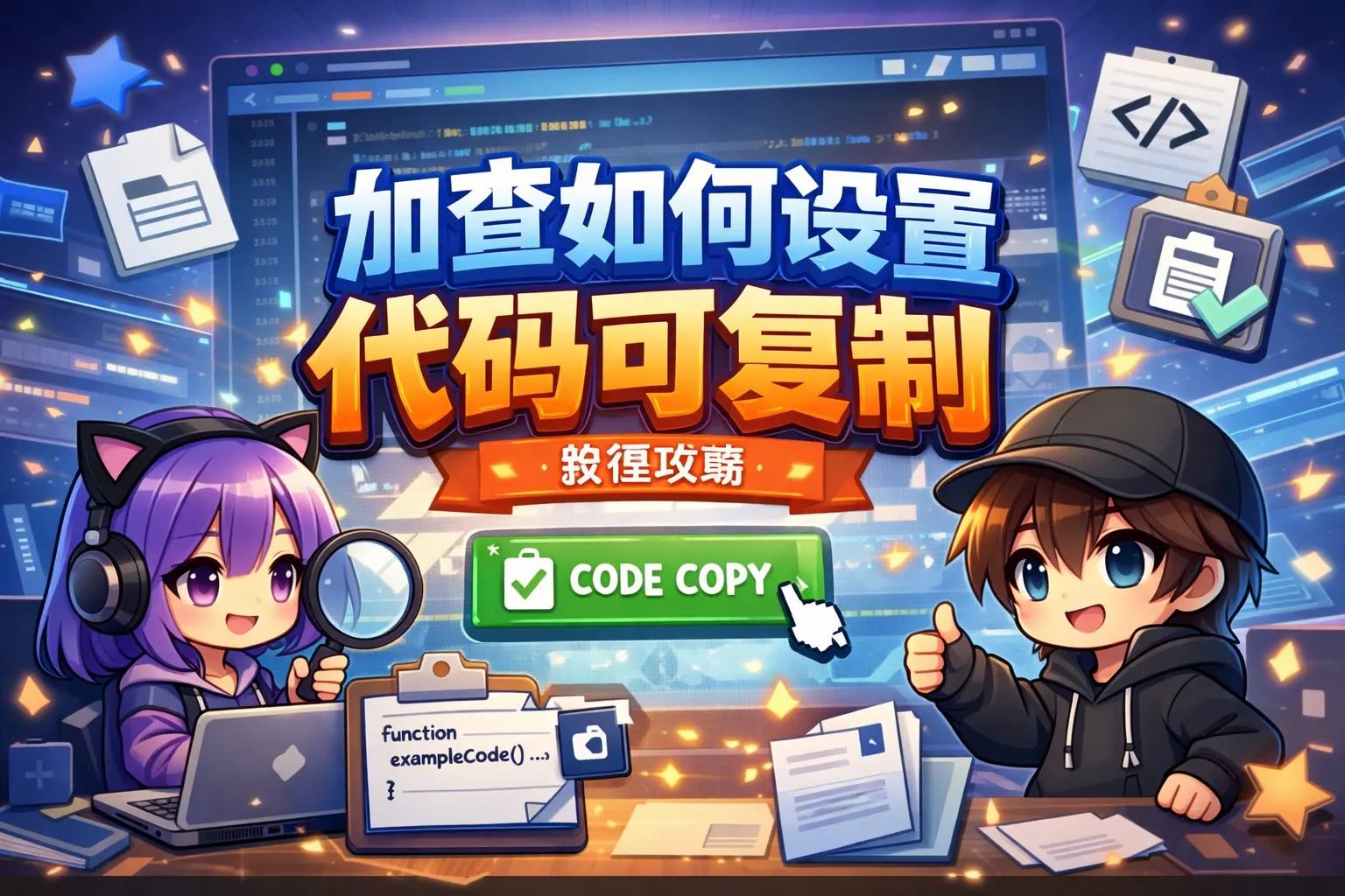 加查如何设置代码可复制