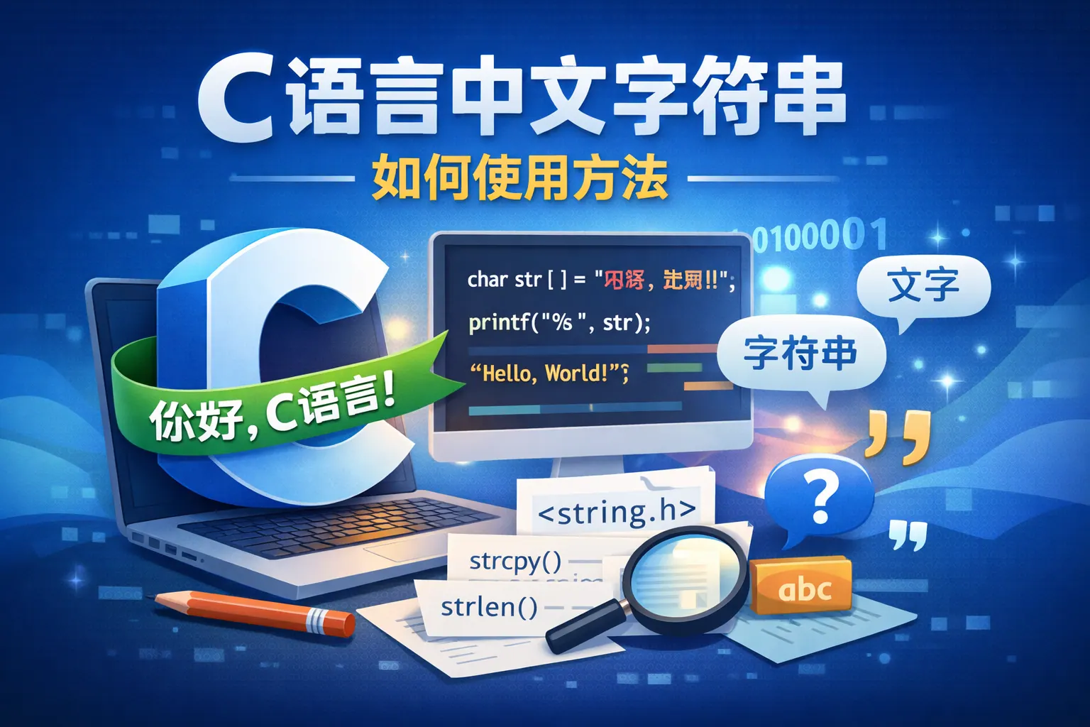 c语言中文字符串如何使用方法