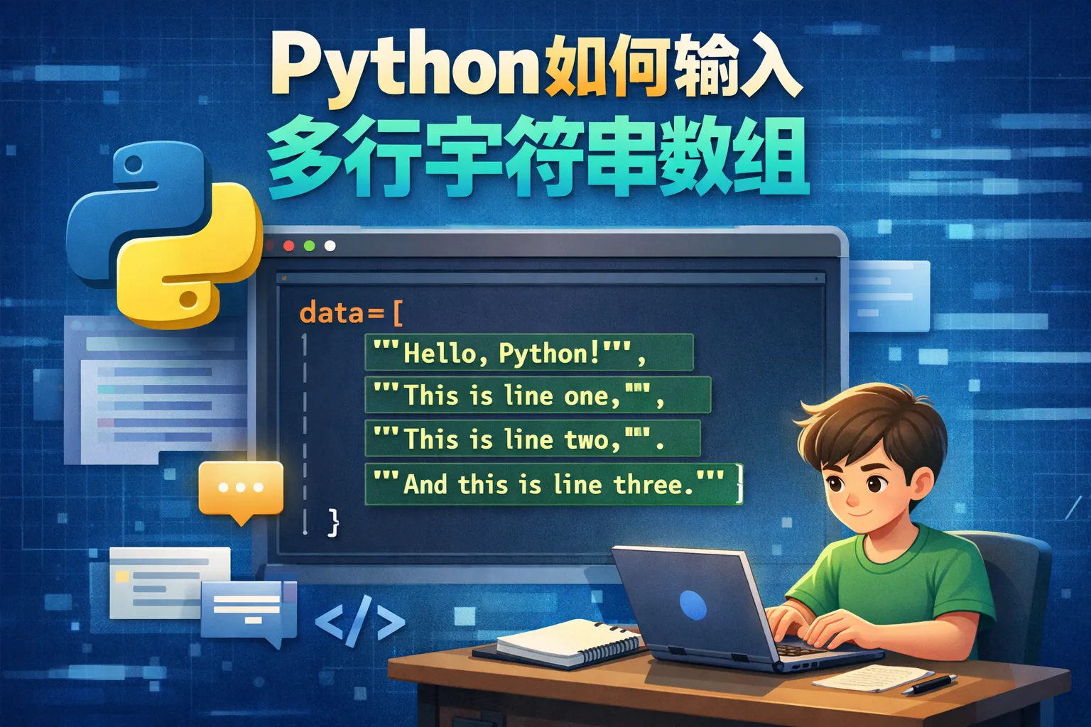 python如何输入多行字符串数组中