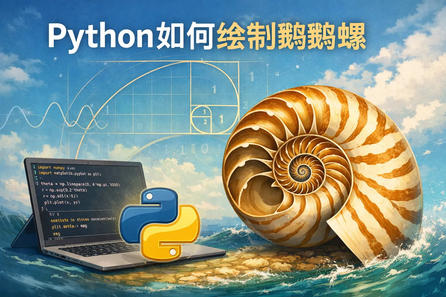 python如何绘制鹦鹉螺
