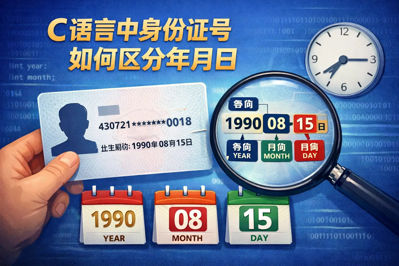 c语言中身份证号如何区分年月日