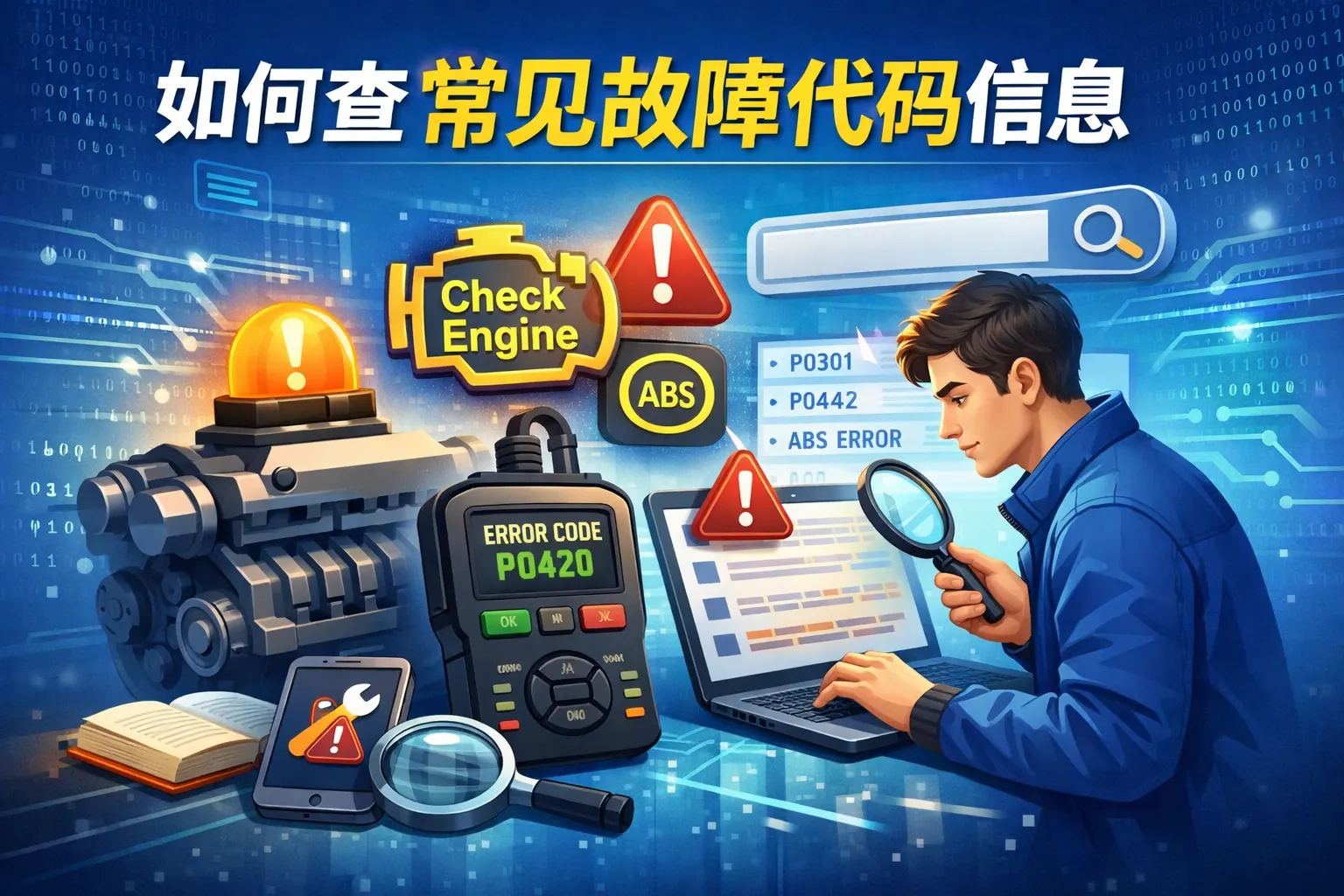 如何查常见故障代码信息