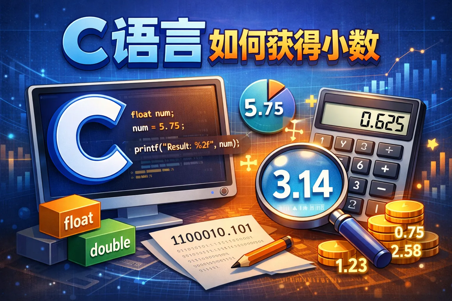 c语言如何获得小数