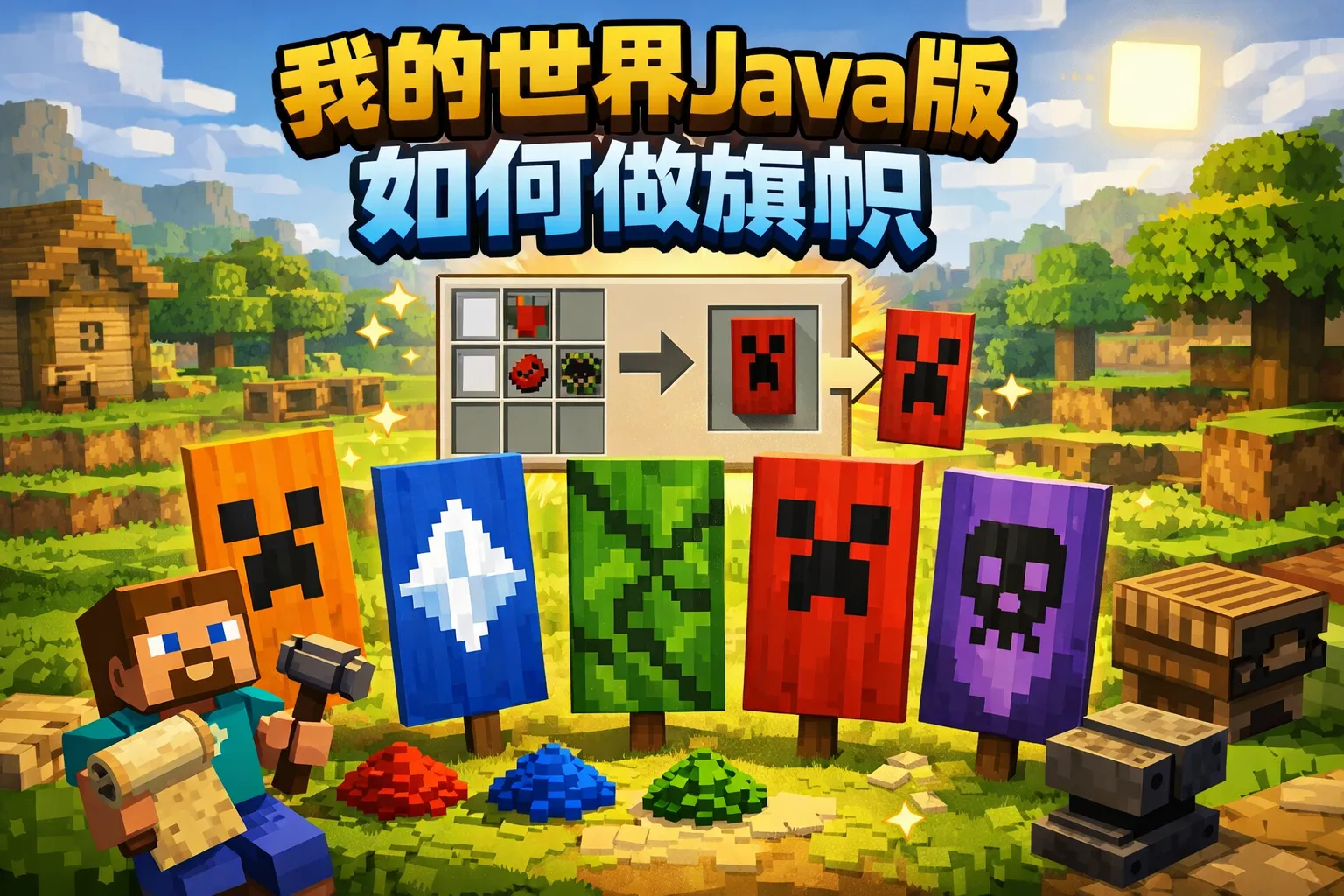 我的世界java版如何做旗帜
