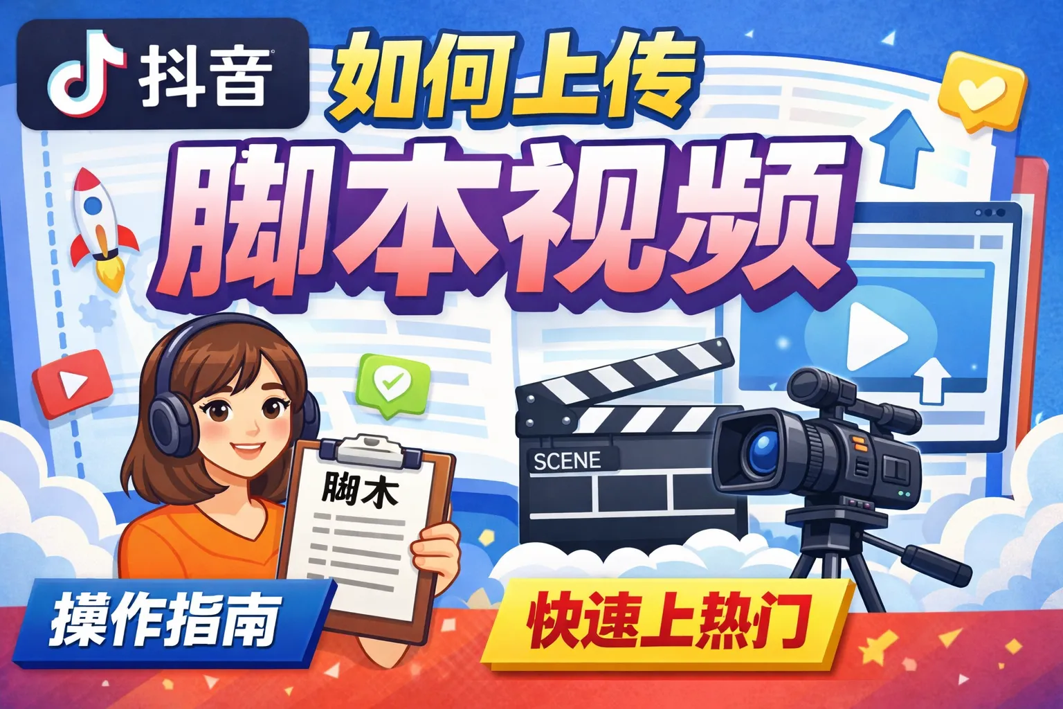 抖音如何上传脚本视频