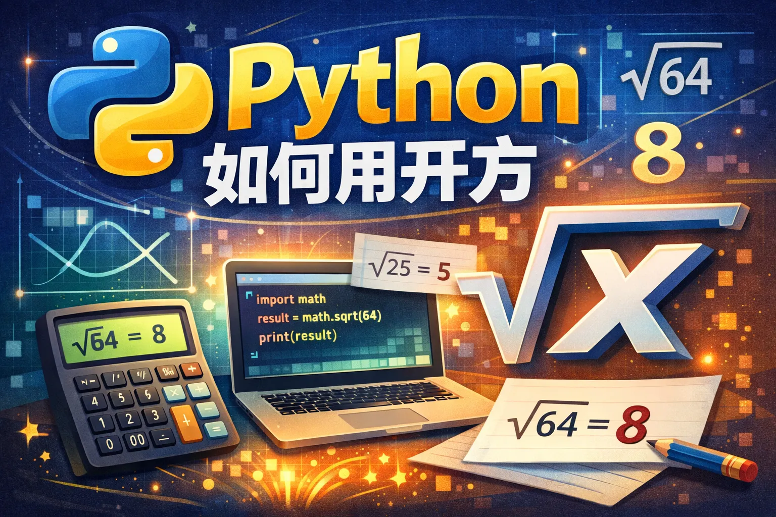 python如何用开方