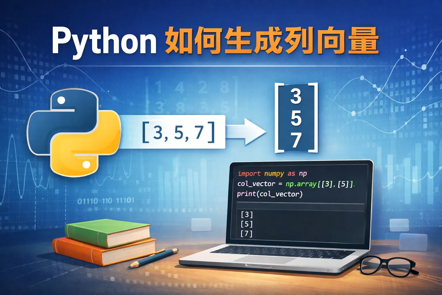 python如何生成列向量