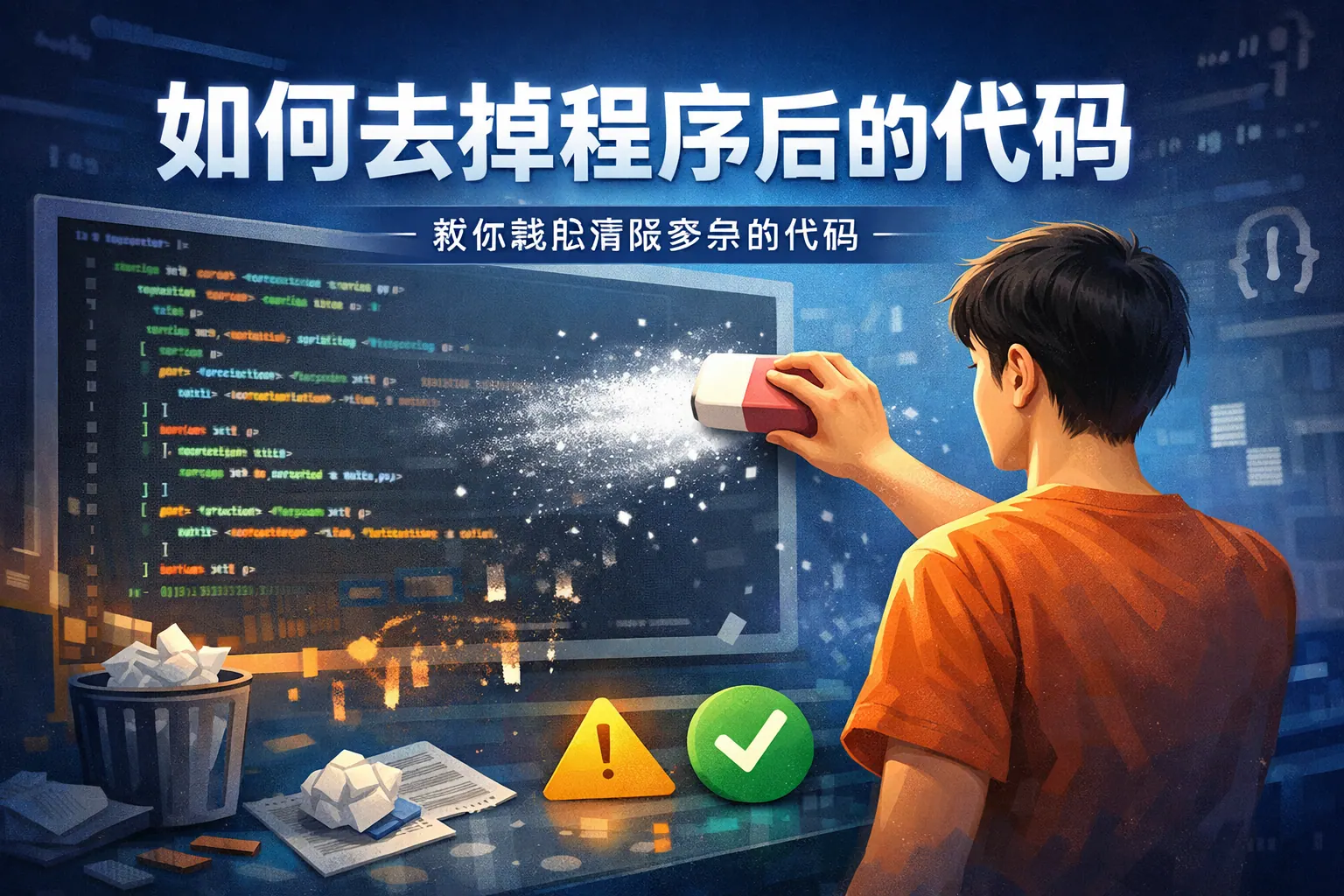 如何去掉程序后的代码