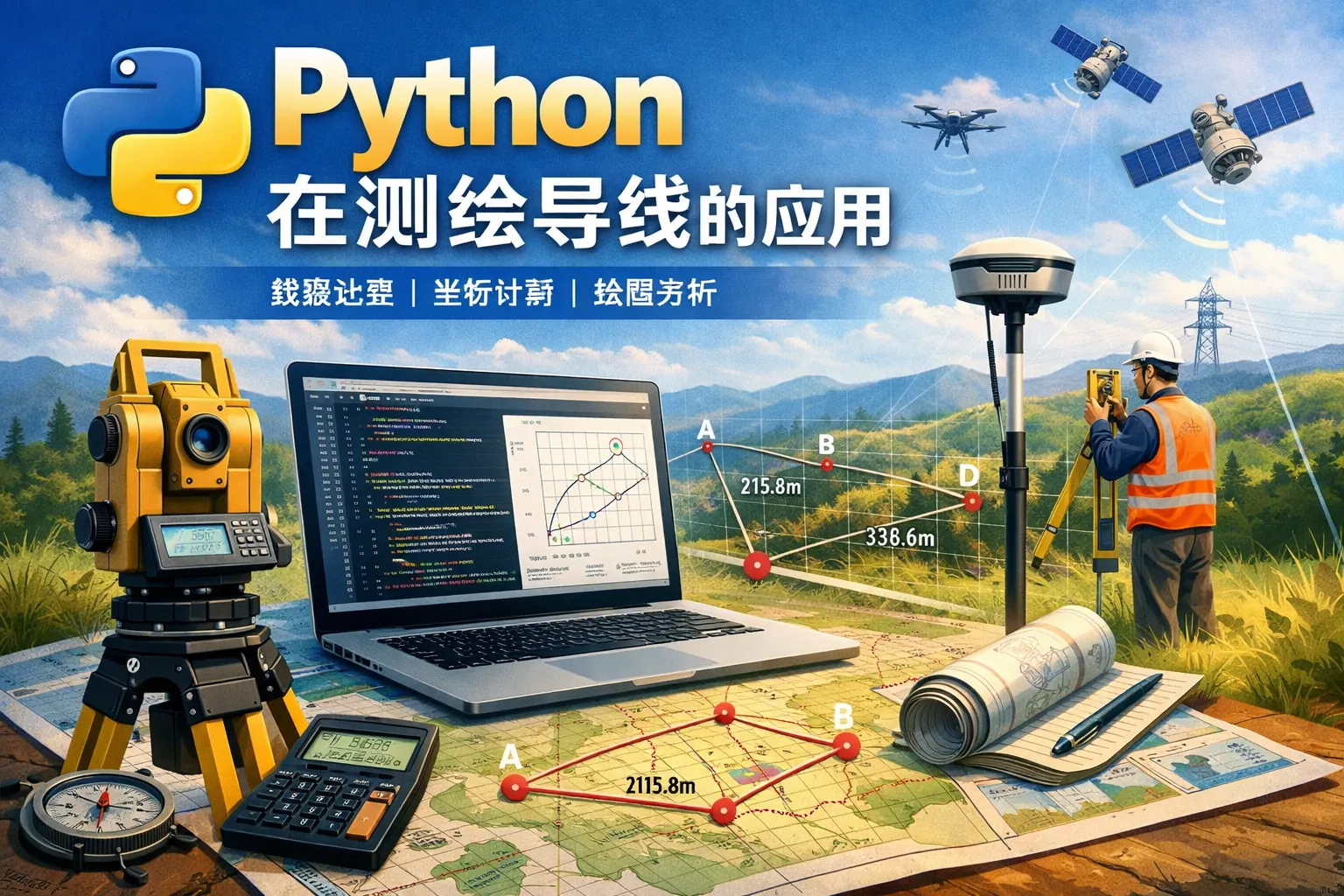 python 在测绘导线的应用