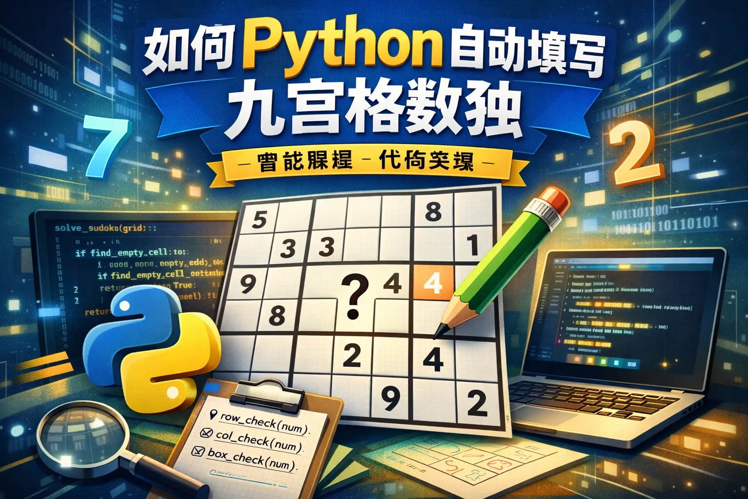 如何python自动填写九宫格数独