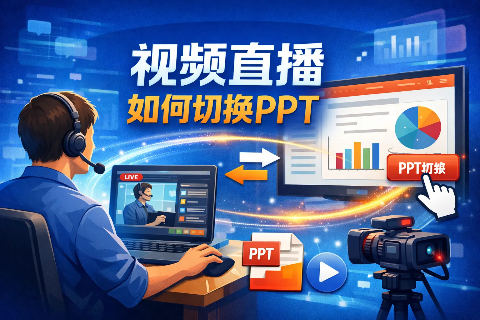 视频直播如何切换ppt