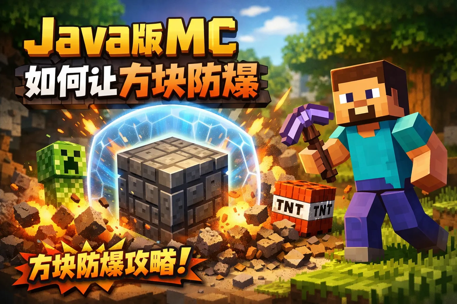 java版mc如何让方块防爆