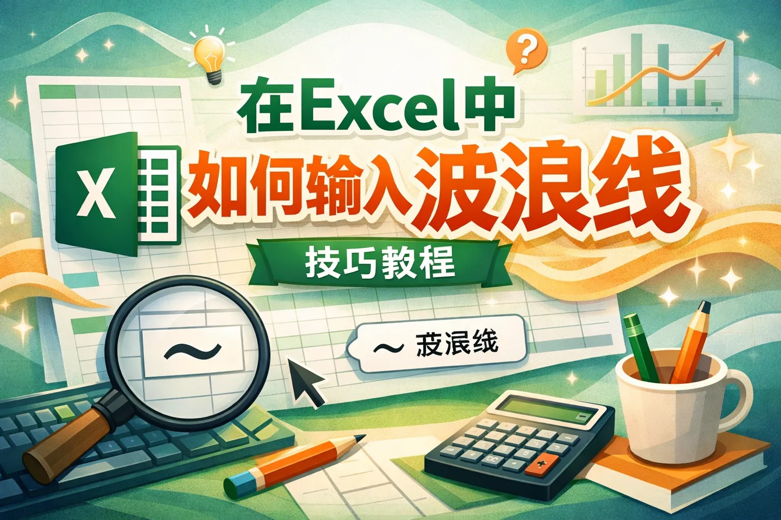 在excel中如何输入波浪线