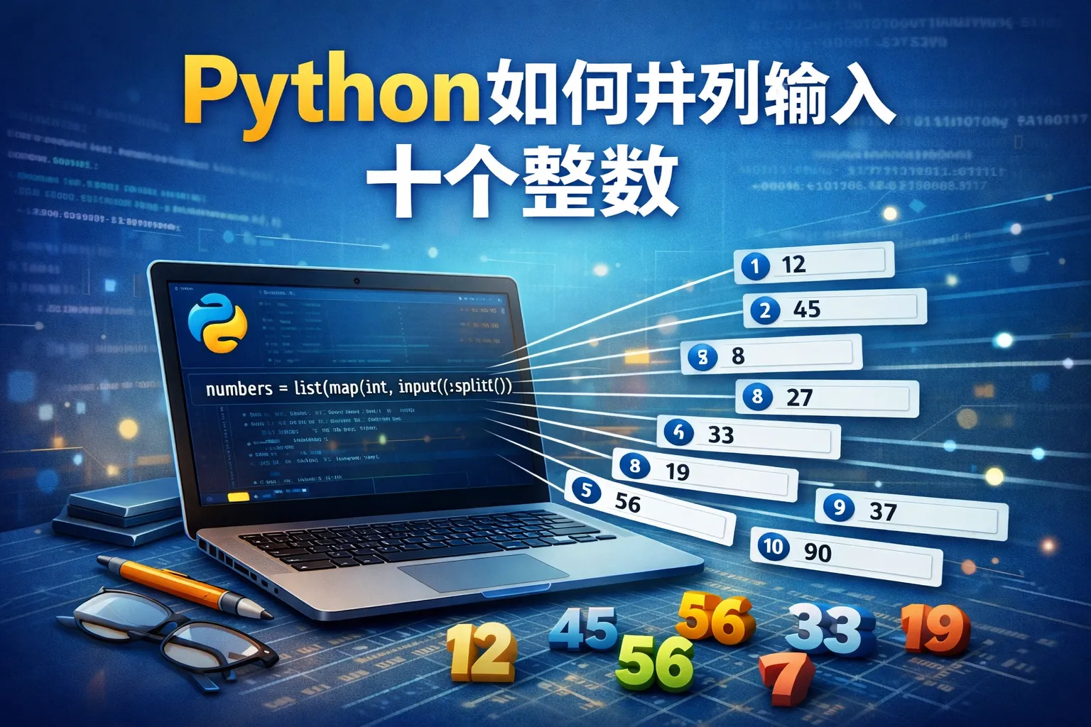 python如何并列输入十个整数