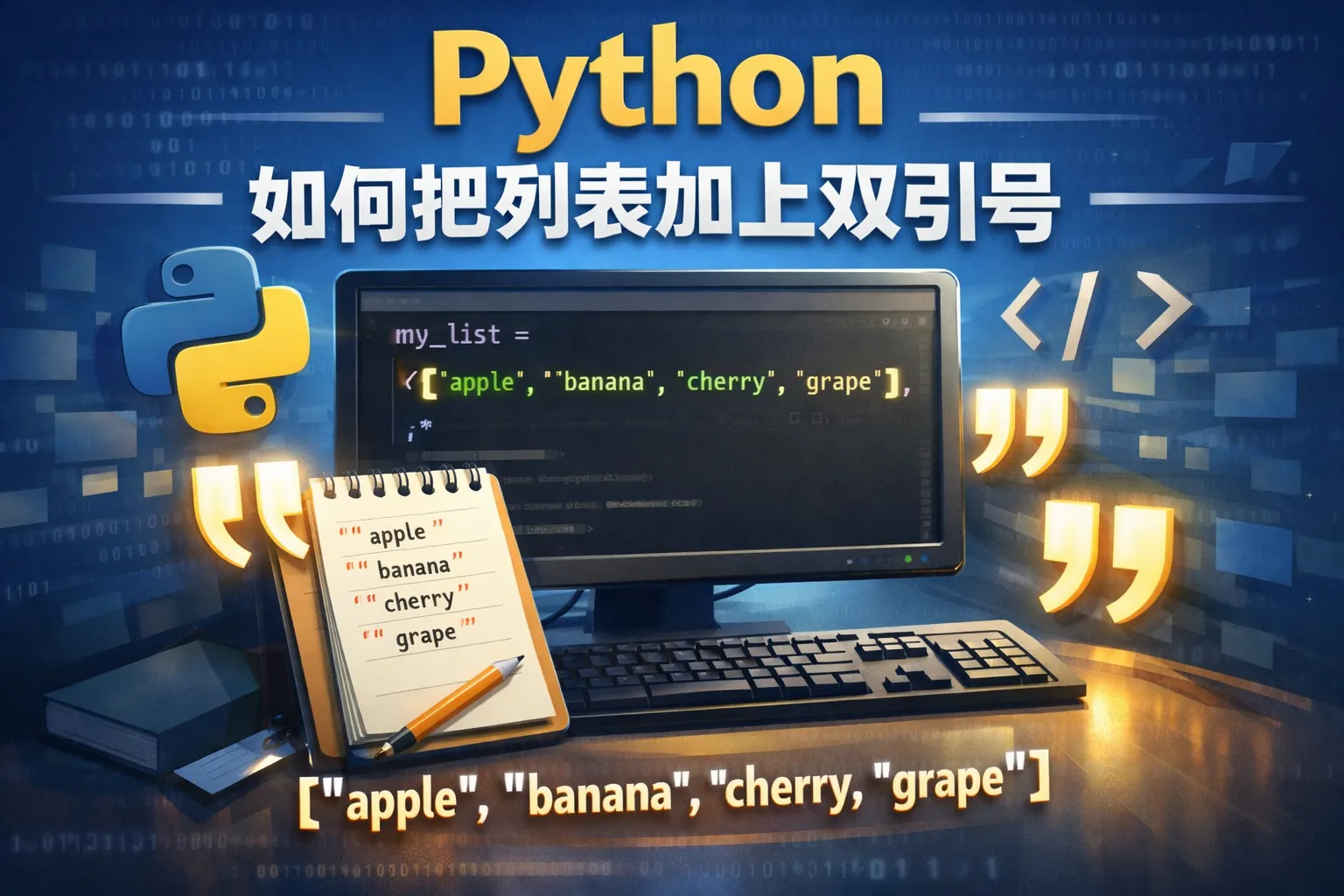 python如何把列表加上双引号