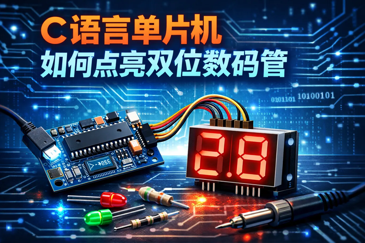 c语言单片机如何点亮双位数码管