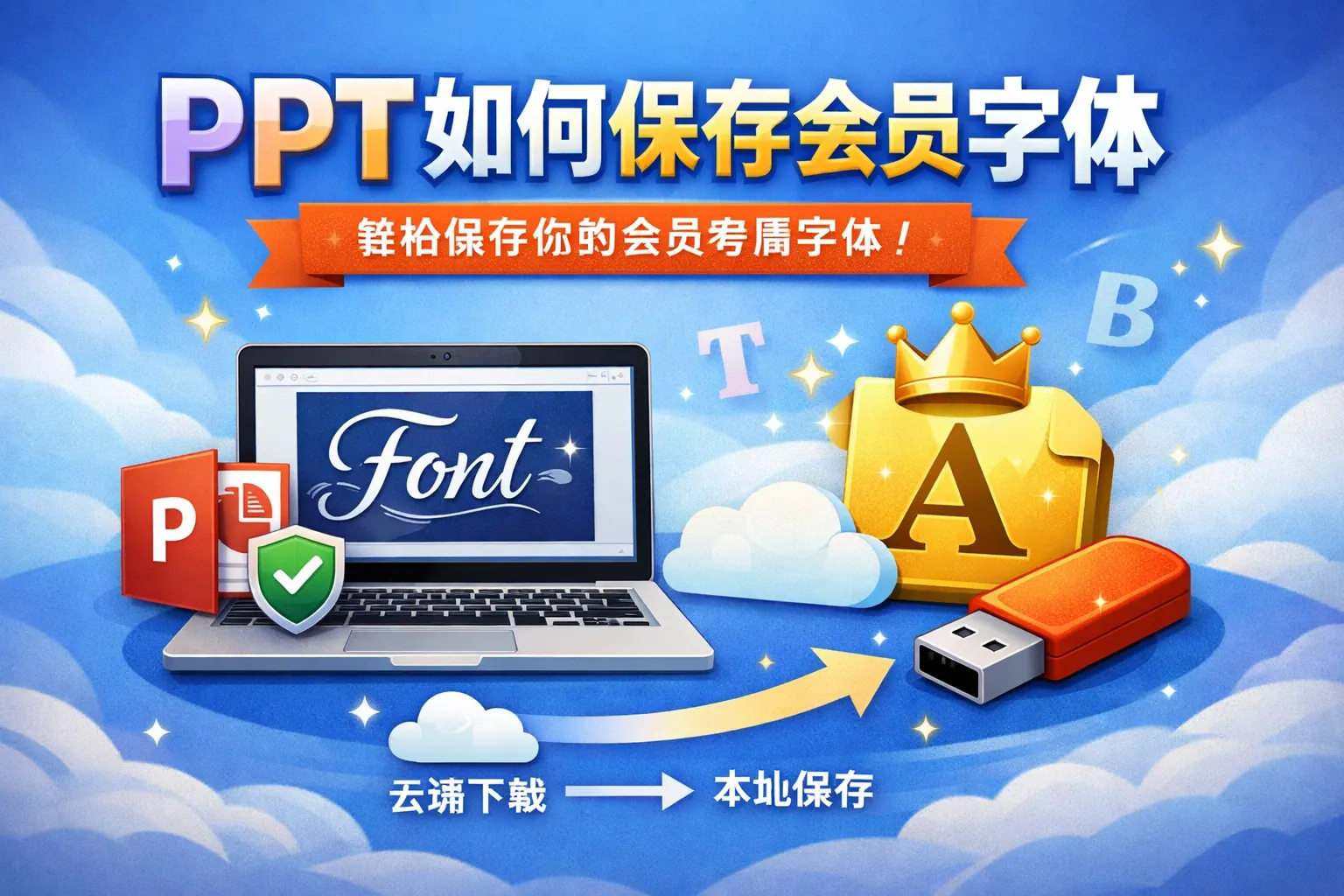 ppt如何保存会员字体