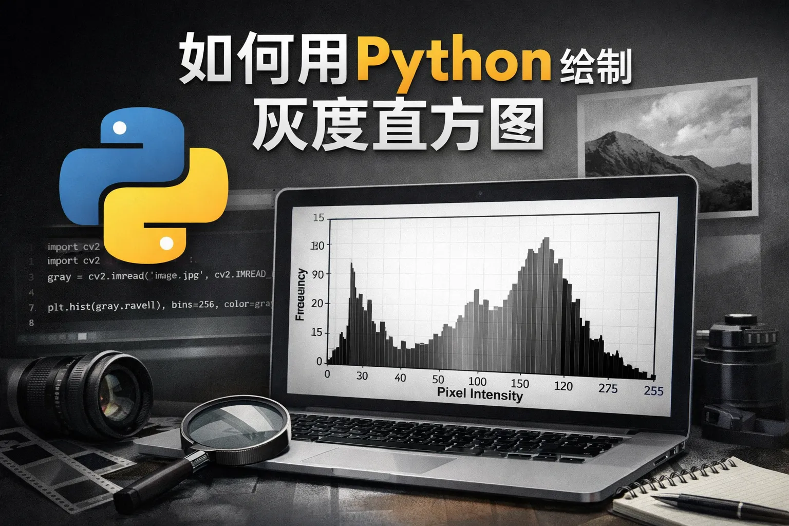 如何用python绘制灰度直方图