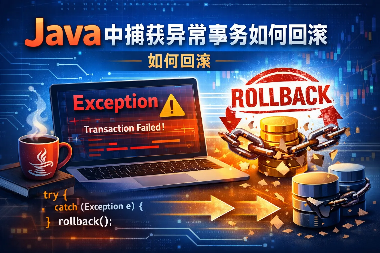 java中捕获异常事务如何回滚