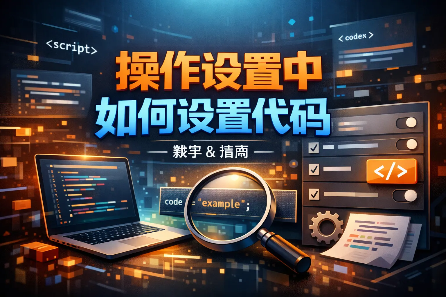操作设置中如何设置代码