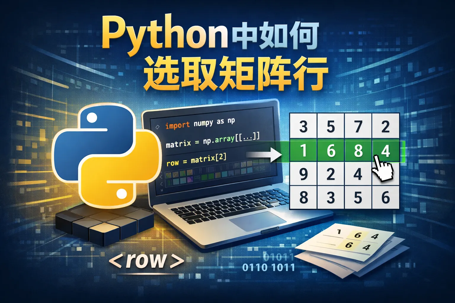 python中如何选取矩阵行