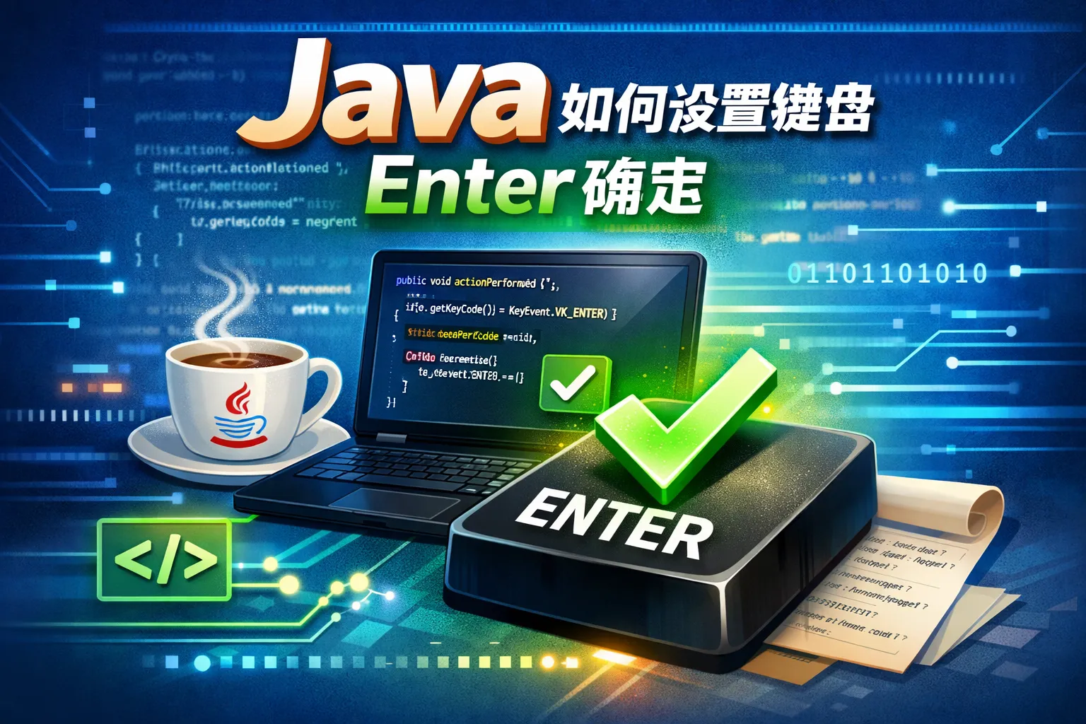 java如何设置键盘enter确定