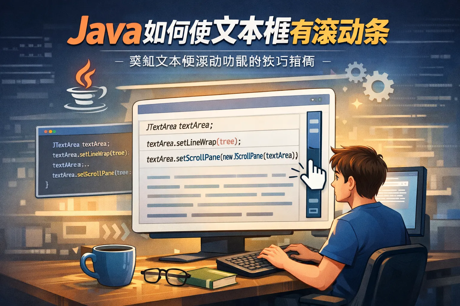 java如何使文本框有滚动条