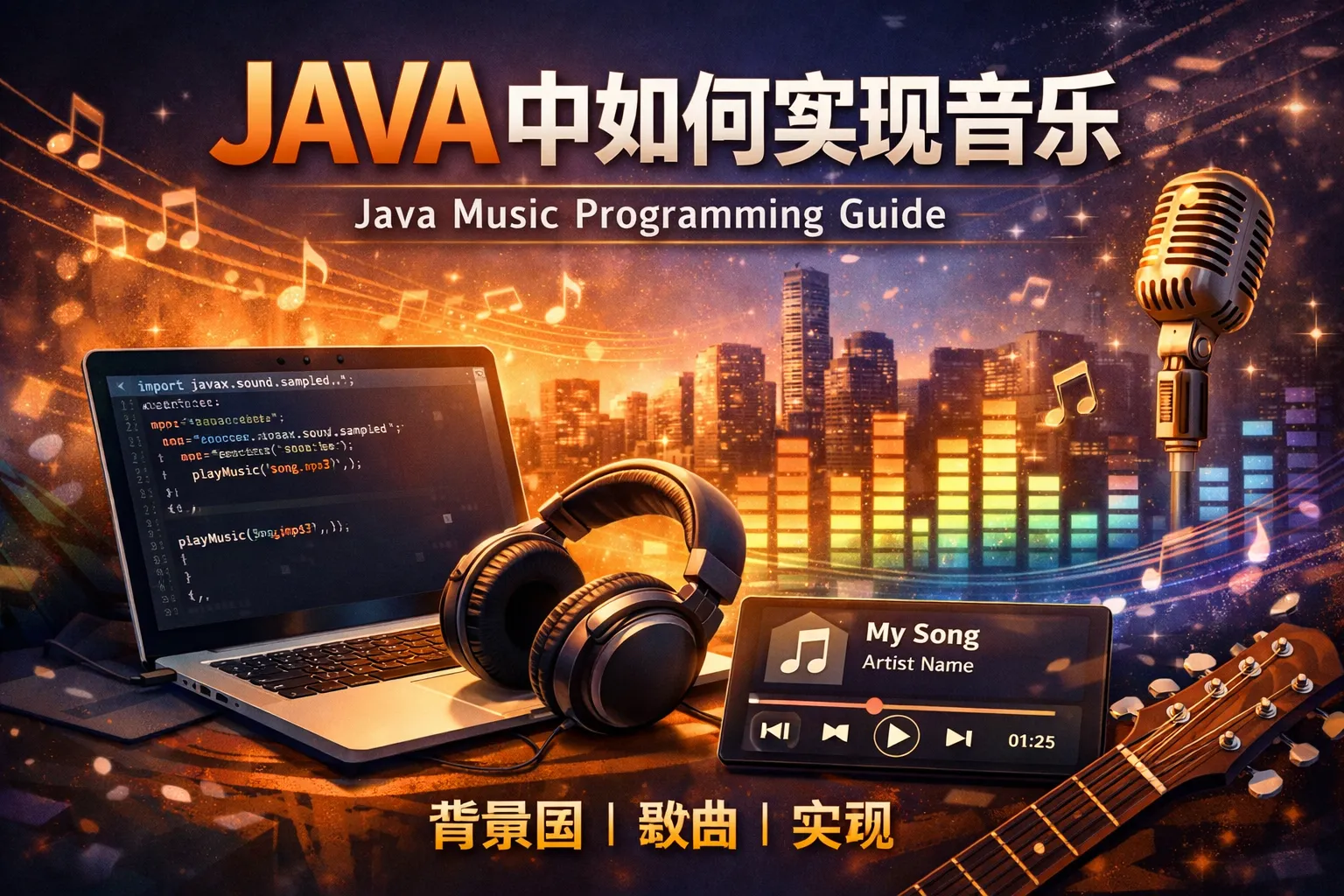 JAVA中如何实现音乐 背景图 歌曲