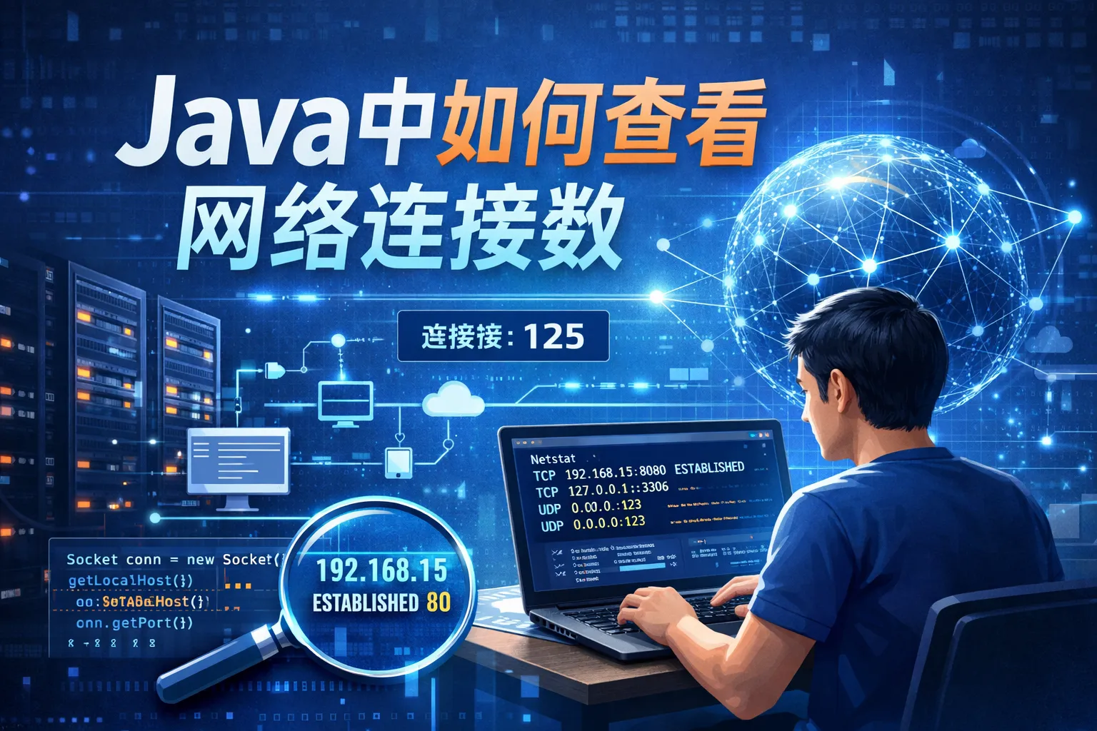 java中如何查看网络连接数