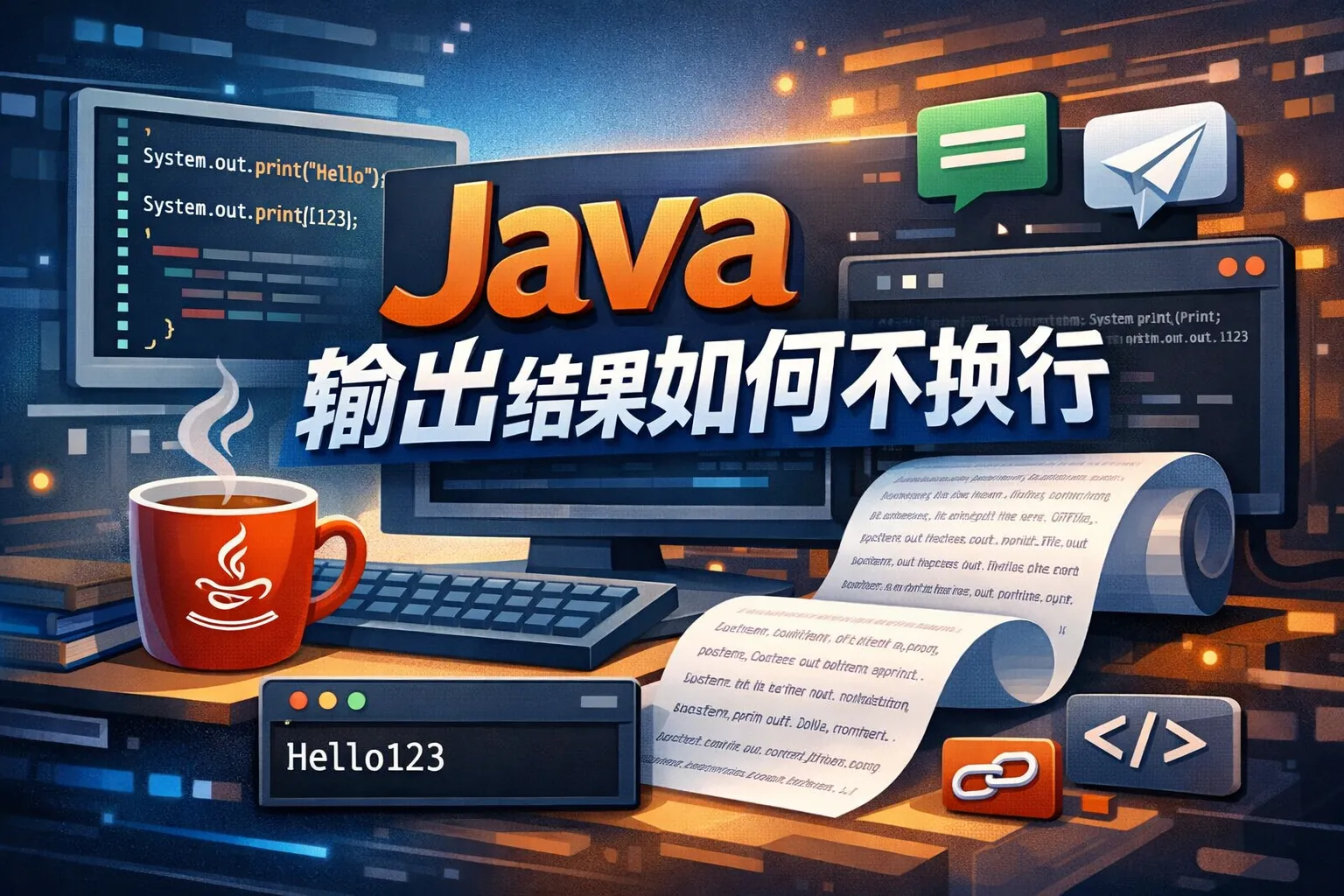 java输出结果如何不换行