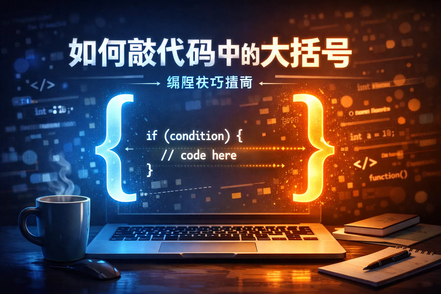 如何敲代码中的大括号