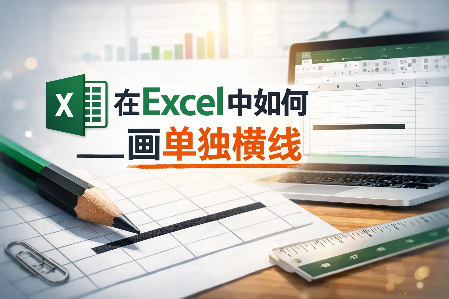 在excel中如何画单独横线